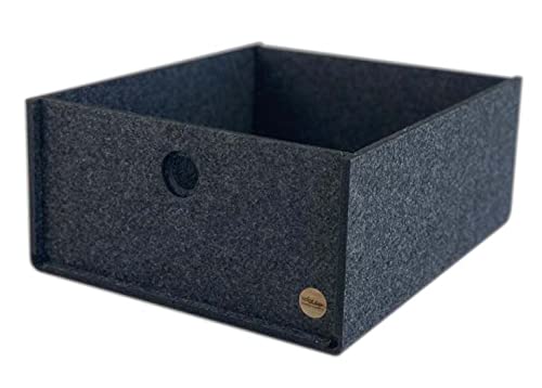 Aufbewahrungsbox CARGA Filz - ohne Deckel - u.a. für DAS schwedische Regal - 4 Größen 2 Farben - Made in Germany (CARGA KX2-38x32x15,9cm (TxBxH), anthrazit meliert) von voigtdesign