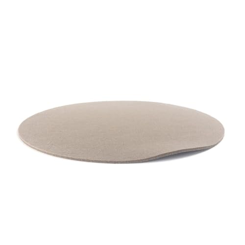 Untersetzer aus Filz, 5 mm dick, rund, D 35 bis D 50 cm, 20 Farben, Tisch Sideboard Regal Kommode Blumenvase Topf Teller Schüssel Pfanne (106 graubeige, D 50 cm) von voigtdesign