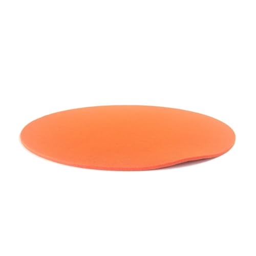 Untersetzer aus Filz, 5 mm dick, rund, D 35 bis D 50 cm, 20 Farben, Tisch Sideboard Regal Kommode Blumenvase Topf Teller Schüssel Pfanne (116 orange, D 35 cm) von voigtdesign