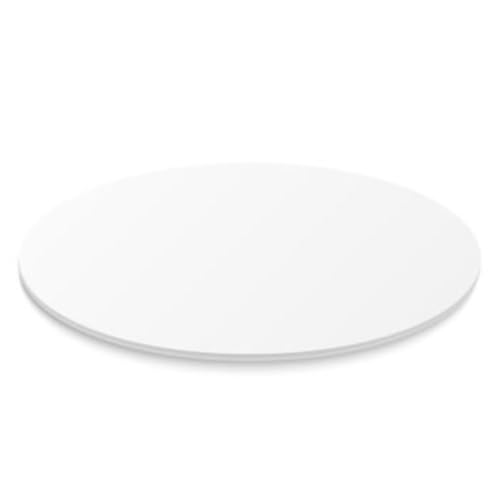 Untersetzer aus Filz, 5 mm dick, rund, D 35 bis D 50 cm, 20 Farben, Tisch Sideboard Regal Kommode Blumenvase Topf Teller Schüssel Pfanne (138 weiß, D 45 cm) von voigtdesign