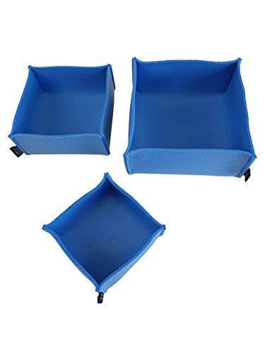 voigt design Filz-Körbchen 3er-Set Piccolo (20 Farben) - Korb - Box - Aufbewahrung - Utensilienkorb - Brotkorb - Obstkorb - Regalkorb - eckig - quadratisch (109 Pastellblau) von voigtdesign