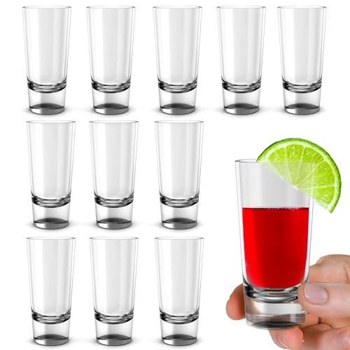 volila Schnapsgläser – 90ml (12er-Pack) Shotgläser mit Schwerem Boden – Klares Kleines Schnapsglas für Shots Alkohol, Jello Shots und Tequila Shots – Langlebiges und Stabiles Tequila Gläser von volila