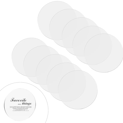 10Pcs Acrylplatte Transparent Rund 20cm, Ultra Klare Acrylglas Platten, 2mm Kunststoffplatte, Plexiglas Platten, Acryl Rohlinge Scheiben, Acrylscheibe Rund zum Bemalen, Fotorahmen, Malerei, Display von volumoon