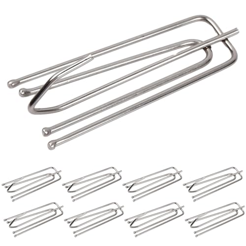 Volumoon 40 STK Gardinenhaken Metall Vorhang, 6.8cm Edelstahl Vorhang Faltenhaken, 4 Zinken Vorhang Haken Pins für Vorhänge Schwer von volumoon