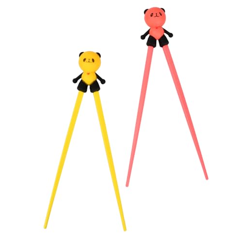 Volumoon Essstäbchen, Essstäbchen Panda, Stäbchen für Kinder, Wiederverwendbare Rutschfeste Essstäbchen, Training Essstäbchen, Personalisiert Esstäbchen für Ramen, Asiatische Geschirr (Hellgelb) von volumoon