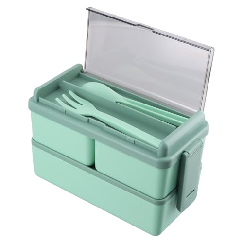 volumoon bento box erwachsene,bento box auslaufsicher, brotdose auslaufsicher mit fächern für Erwachsene Kinder Studenten Büro Mikrowelle,Grün von volumoon