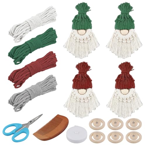 volumoon 6 Set DIY Makramee Weihnachtsmann, Makramee Weihnachten Set, Makramee Zwerge Weihnachtsmann Kit mit Anleitungen für Anfänger, Weihnachtsschmuck für Heimdekoration, Weihnachtsbaum Hängende volumoon 6 Set DIY Makramee Weihnachtsmann, Makramee Weihnachten Set, Makramee Zwerge Weihnachtsmann Kit mit Anleitungen für Anfänger, Weihnachtsschmuck für Heimdekoration, Weihnachtsbaum Hängende von volumoon