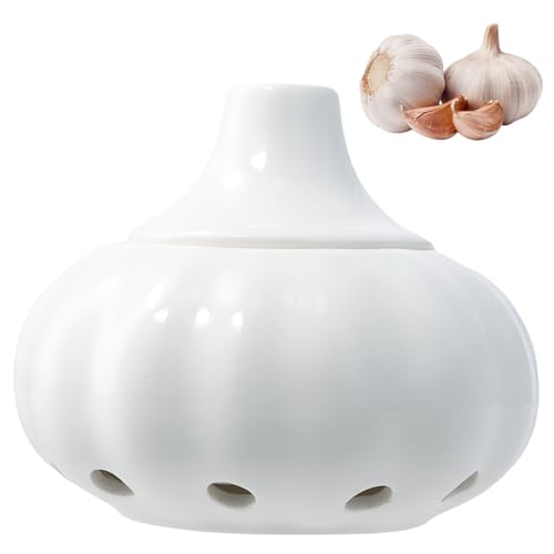 volumoon Knoblauch Aufbewahrung, Keramik-Knoblauch-Konservierung, Zwiebeln Vorratsdosen mit Deckel und belüftungslöchern, Ingwer Vorratsglas, Knoblauch Behälter, Vorratsdosen für Knoblauch volumoon Knoblauch Aufbewahrung, Keramik-Knoblauch-Konservierung, Zwiebeln Vorratsdosen mit Deckel und belüftungslöchern, Ingwer Vorratsglas, Knoblauch Behälter, Vorratsdosen für Knoblauch von volumoon
