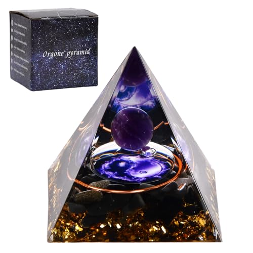 volumoon Kristall Pyramide, Reiki Heilkristall Pyramide, Amethyst Stein Pyramide, Kristall Energieturm, Chakra Pyramide für Heilung Yoga Meditation Schutz, Desktop Ornament Heimdekoration (B) von volumoon