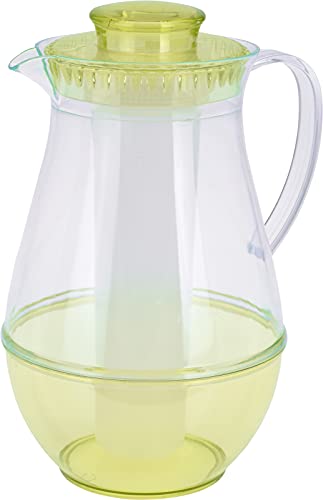 2 Liter Krug mit Eiswürfeleinsatz Kanne mit Kühlelement Erfrischungsgetränk Eiswürfel in verschiedenen Farben (gelb) von vom Pullach Hof