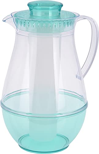 2 Liter Krug mit Eiswürfeleinsatz Kanne mit Kühlelement Erfrischungsgetränk Eiswürfel in verschiedenen Farben (türkis) von vom Pullach Hof