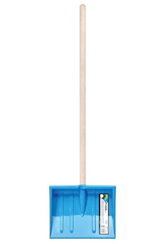 Kinder Schneeschaufel Kinderschaufel Schaufel Schneeschieber BOBO mit 250 mm Breiten Kunststoff Schild und Holz Stiel mit Gesamtlänge 84 cm (Blau) von vom Pullach Hof
