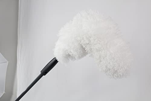 Teleskopstange Aluminium Teleskop Stange bis 1,5m ausziehbar - italienisches Gewinde inkl. weißem formbaren Staubwedel Aufsatz von vom Pullach Hof