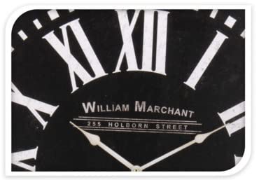 vom Pullach Hof Wanduhr 60cm Durchmesser Analoge Uhr Vintageuhr Wohnzimmer Küche Esszimmer Büro Cafe (William Marchant schwarz) von vom Pullach Hof