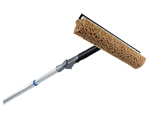 vom Pullach Hof 4 Meter Teleskopstange mit Schraubgewinde und Adapter in konischer Form mit verschiedenen Aufsätzen wählbar (+ Abzieher feiner brauner Schwamm) von vom Pullach Hof