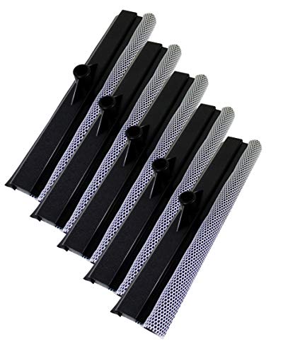 Fensterwischer 2 in 1 Fensterwischeraufsatz mit Schwamm Netzüberzug und Abziehlippe Aufsatz ca 37cm breit zum putzen von Fenstern, Scheiben, Rollläden, Haus (5 Stück) von vom Pullach Hof