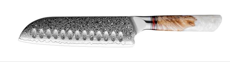 Santokumesser Damast mit Resin-Griff | Handgeschliffen & Geschenkbox von von Deines & Wolf®