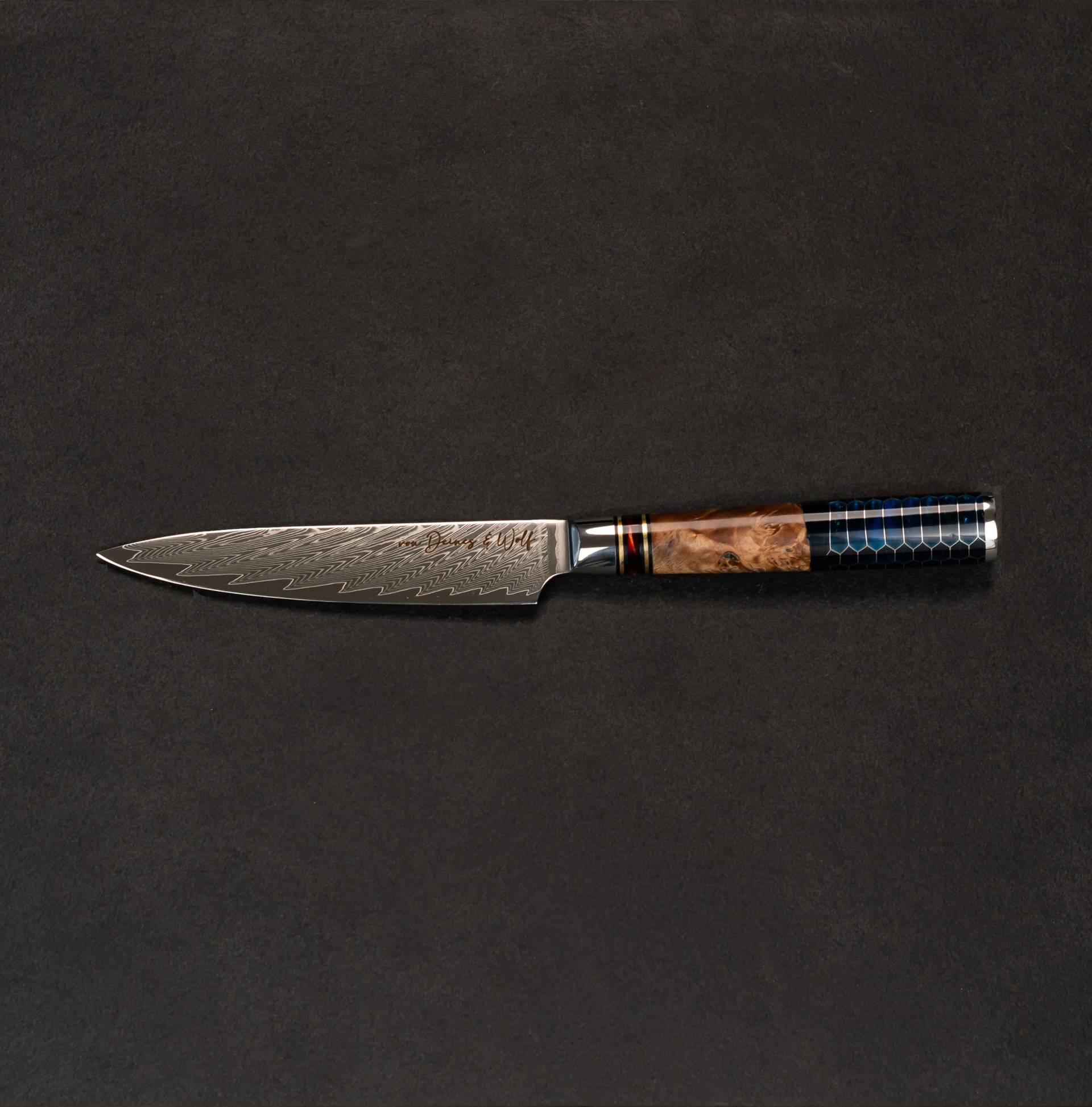 Universalmesser – Damaststahl VG10 – Griff mit Wabenstruktur – sehr scharf von von Deines & Wolf®