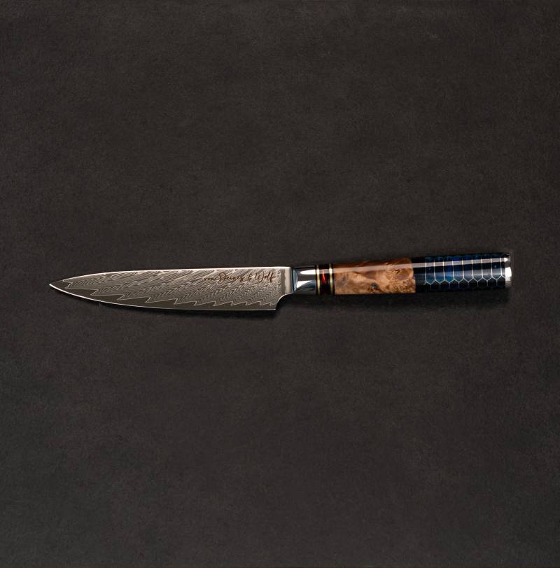 Universalmesser – Damaststahl VG10 – Griff mit Wabenstruktur – sehr scharf von von Deines & Wolf®