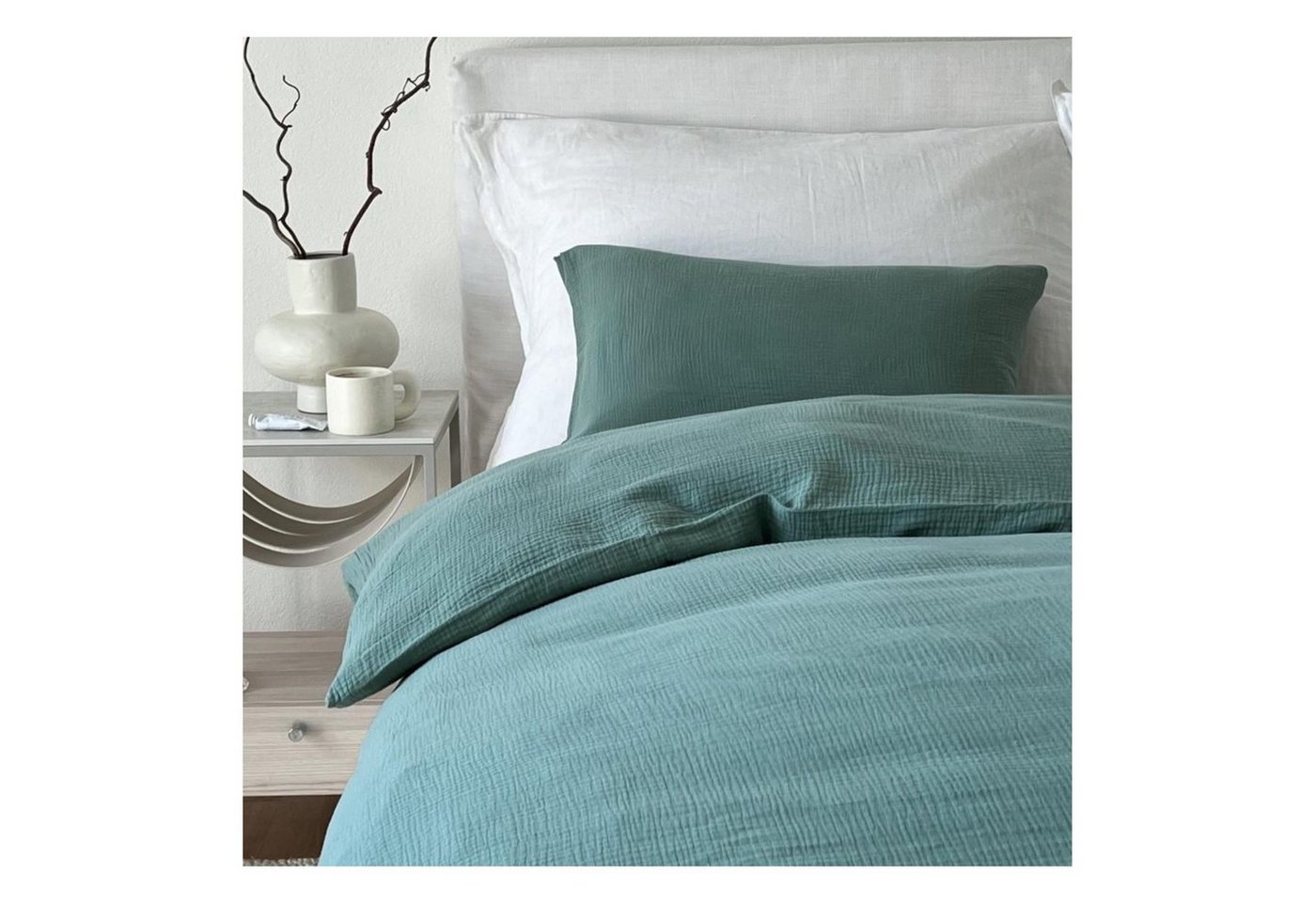 von Herzen Bettwäsche Handmade Musselin Bettwäsche – 100% Baumwolle – weich und kuschelig, Bettwäsche von Hand genäht von von Herzen