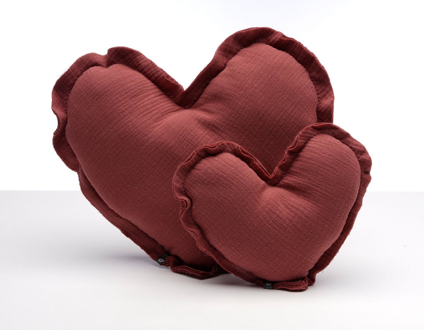 von Herzen Babykissen Musselinkissen Herz aus 100% Baumwolle, Dekokissen Kuschelkissen von von Herzen