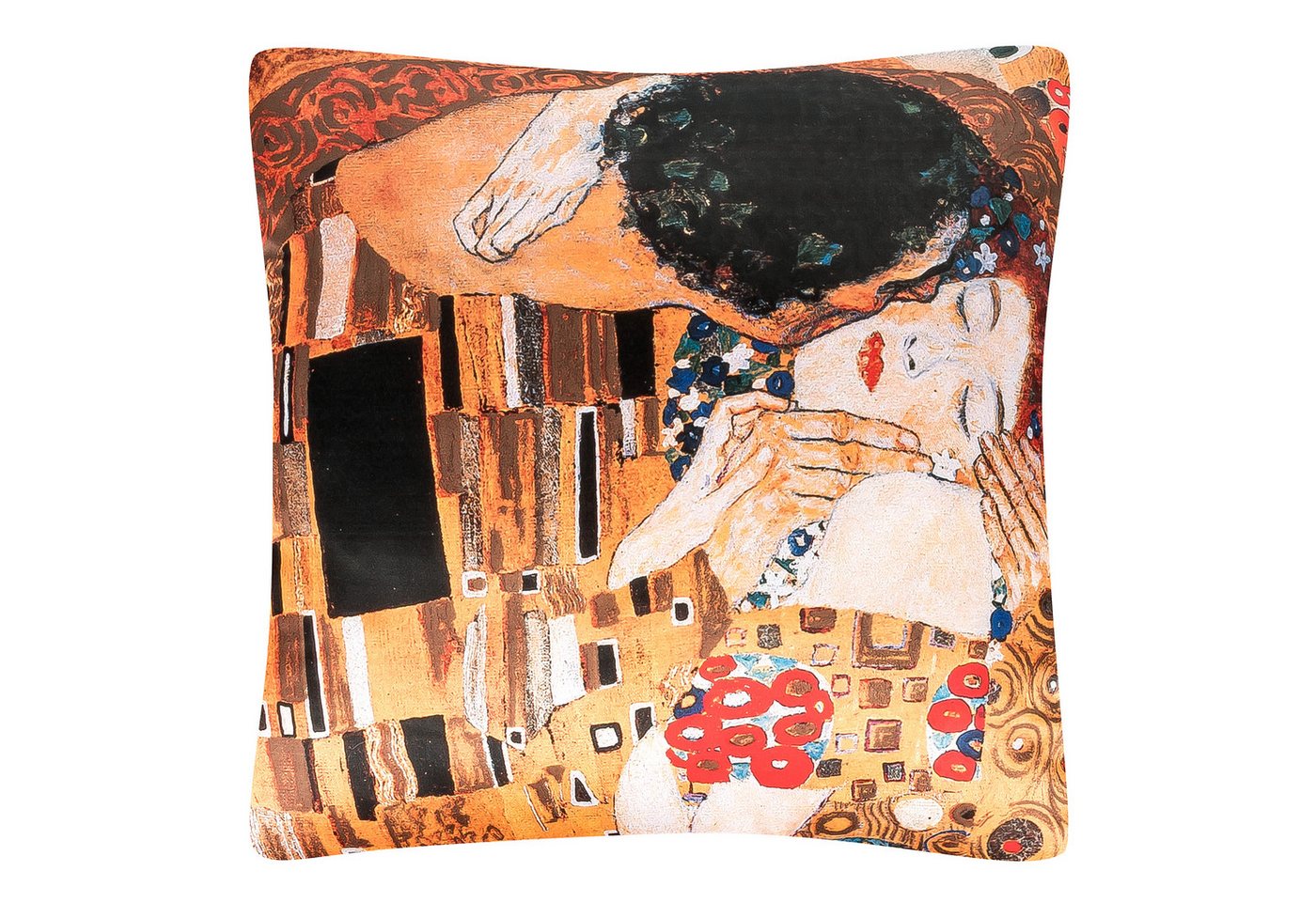 von Lilienfeld Dekokissen Kissen Gustav Klimt Der Kuss 40 x 40 cm Kunst beidseitig bedruckt, beidseitig bedruckt von von Lilienfeld