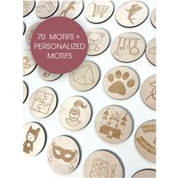 Over 70 Pictures Children's Room Organization With Wooden Labels For E.g. Ikea Trofast Shelf Motifs - Individual Pictures Possible von vonMiaShop