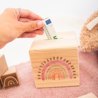 Regenbogen Spardose, Spardose Mit Regenbogen, Mädchen, Schloss, Kinderspardose, Geschenk Zur Taufe Regenbogen Spardose, Spardose Mit Regenbogen, Mädchen, Schloss, Kinderspardose, Geschenk Zur Taufe von vonMiaShop