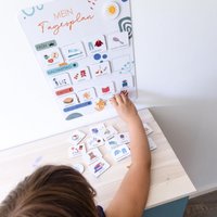 Tagesplan Selbstklebend Für Kinder Mit 24 Routinekarten, Wetterkarten, Belohnungssternen /Morgenroutine/Abendroutine Sticky Wall Planner von vonMiaShop