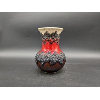 Bay 70 14 Vase Keramik Ceramics Rot Schwarz West German Pottery Design 60S 60Er 70S 70Er Wgp Fat Lava von vonboege