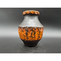 Carstens Tönnieshof 217-16 Vase Keramik Orange Schwarz Ceramic West German Pottery Design 60S 60Er70S 70Er Vintage von vonboege