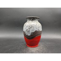Dümler & Breiden 431 18 Vase Keramik Ceramics Rot Schwarz Grau West German Pottery Fat Lava Era Design 60S 60Er 70S 70Er Wgp Vintage von vonboege