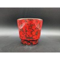 Es Emons & Söhne Übertopf Keramik Ceramics Rot West German Pottery Mid Century Design 50S 50Er 60S 60Er Vintage von vonboege
