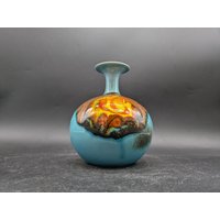 Hutschenreuther Kerzenständer Vase Keramik Renèe Neue Türkis Modern Pop Art Space Age Design 70S 70Er Vintage Vtg von vonboege