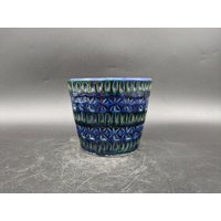 Italica Ars Übertopf Cachepot Planter Klein Grün Blau Keramik Ceramics Italien Pottery Design 60S 60Er 70S 70Er Vintage Vtg von vonboege