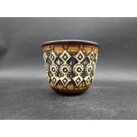 Jasba 2 425 14 Übertopf Planter Cachepot Keramik Ceramics Braun Beige West German Pottery Design 60S 60Er 70S 70Er Wgp Vintage von vonboege