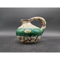 Jopeko 404 12 Vase Keramik Ceramic Firn Grün West German Pottery Fat Lava Era Design 70S 70Er Vintage Wgp von vonboege