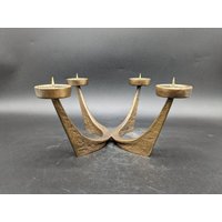 Kerzenständer Candle Holder 4 Armig Bronze Brutalist Mid Century Modern Design 60S 60Er 70S 70Er Vintage von vonboege