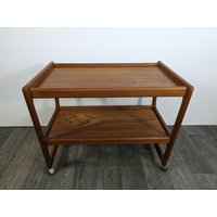 Kubus Mid Century Beistelltisch Auf Rollen Barwagen Servierwagen Teak Holger Georg Jensen Danish Design Mid Century 60S 60Er Vintage Vtg von vonboege