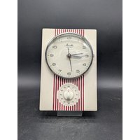 Mauthe Electric Uhr Wanduhr Clock Keramik Weiß Rot West German Potterymid Century Design 50S 50Er 60S 60Er Vintage Vtg von vonboege