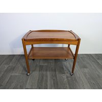 Poul Hundevad Mid Century Beistelltisch Auf Rollen Barwagen Servierwagen Teak Danish Design Mid Century 60S 60Er Vintage Vtg von vonboege