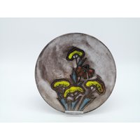 Ruscha 717/1 Wandteller Flowers Wall Plate Ceramic Mid Century German Pottery Design 60S 60Er Vintage von vonboege