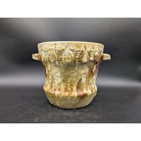 Ruscha Übertopf Cachepot Planter Pot Keramik Ceramics Beige Braun West German Pottery Design Fat Lava 60S 60Er 70S 70Er Vintage Vtg von vonboege