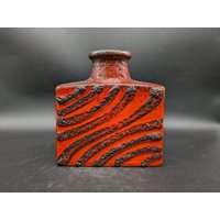 Scheurich 281-19 Vase Keramik Ceramic Eckig Rectangular Rot Schwarz West German Pottery Fat Lava Design 70S 70Er Vintage Wgp Scheurich 281-19 Vase Keramik Ceramic Eckig Rectangular Rot Schwarz West German Pottery Fat Lava Design 70S 70Er Vintage Wgp von vonboege