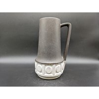 Scheurich 411-25 Vase Keramik Ceramics Schwarz Grau West German Pottery Fat Lava Design 60S 60Er 70S 70Er Wgp von vonboege