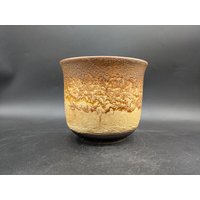 Scheurich 807 17 Übertopf Cachepot Planter Pot Beige Braun Honey Keramik Ceramics West German Pottery Design 60S 60Er 70S 70Er Vintage Vtg von vonboege