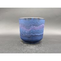 Silberdistel 1/15 Übertopf Cachepot Planter Keramik Blau Lila West German Pottery Design 60S 60Er 70S 70Er Vintage Vtg von vonboege