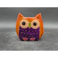 Spardose Money Bank Eule Owl Kunstleder Design 60S 60Er 70S 70Er Vintage #2 von vonboege