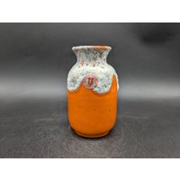 Ü-Keramik Uebelacker 1435/12 Vase Keramik Orange Weiß Mid Century German Pottery Design 50S 50Er 60S 60Er Vintage Wgp Ü-Keramik Uebelacker 1435/12 Vase Keramik Orange Weiß Mid Century German Pottery Design 50S 50Er 60S 60Er Vintage Wgp von vonboege