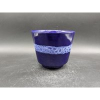 Übertopf Keramik Cachepot Blau Weiß Ceramics West German Pottery Design 60S 60Er 70S 70Er Vintage Vtg von vonboege